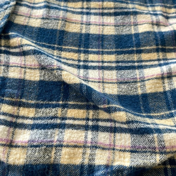 Sanctuary Flannel button down Shirt  Women small Blue Plaid Cotton - Picture 12 of 12